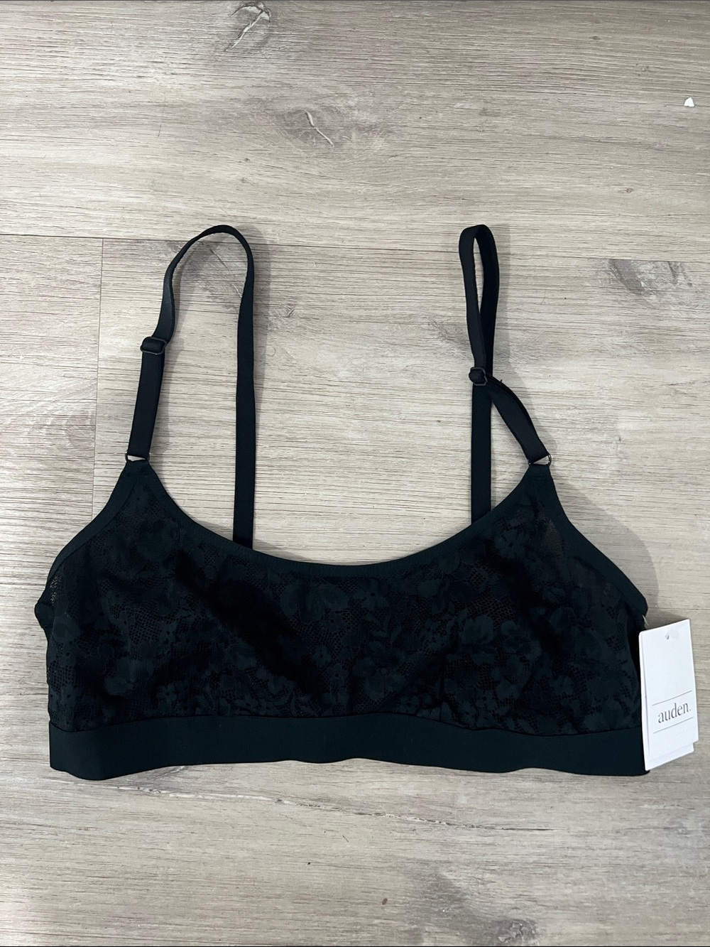 Auden Black‎ Floral Lace Bralette - Adjustable Straps Size Small